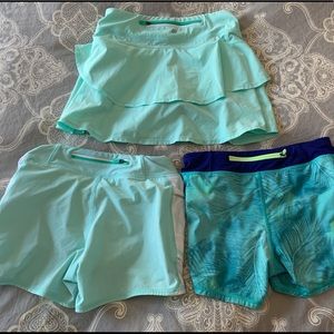 Girls lot of Athleta skirt and shorts size 8-10 M